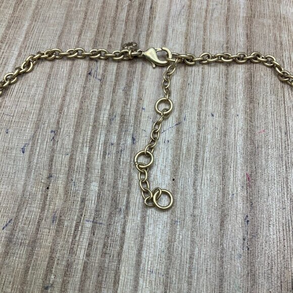 J. Crew Crystal Rhinestone Gold Tone Chain Link Necklace - Picture 5 of 7